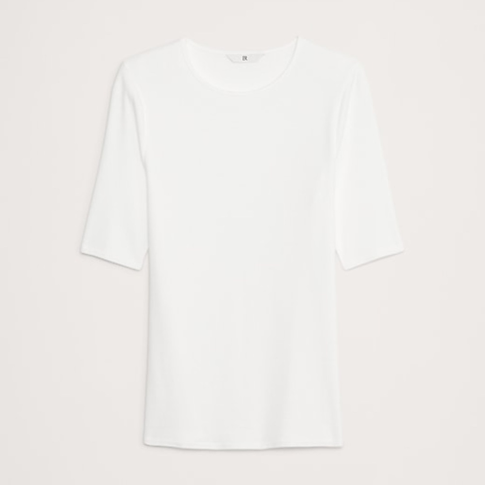 Banana Republic Ribbed Elbow-Sleeve T-Shirt